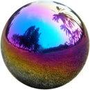 Nerien Gazing Ball, Stainless Steel Garden Mirror Globe, Polished Ornament Sphere, Hollow Floating Reflective Hemisphere, for Home Outdoor Pond Housewarming Swimming Pool Decoration, Rainbow, 5Pcs Mix by GreenHaven Gardens