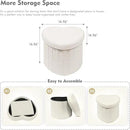 B FSOBEIIALEO Storage Ottoman Cube, Heart Shaped Ottomans with Storage Foot Stool Footrest for Lving Room, Boucle Ottoman Seat for Dorm Room,Faux Teddy Fur, Cream White 15"x15"x15" by CozyNest Decor