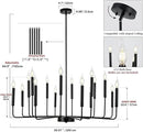 Modern Black Farmhouse Chandeliers, 16-Light Industrial Metal Chandelier Lighting, Classic Candle Hanging Pendant Light Fixtures for Kitchen Island, Living Room, Dining Room, Stair by CozyNest Decor
