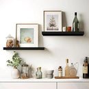 LaVie Home Floating Shelves, 15.6 Inch Wall Shelf Set of 3, Hanging Shelf with Invisible Brackets, Wall Decor for Bathroom, Bedroom, Living Room, Kitchen Storage, Classic Black by CozyNest Decor