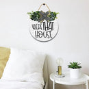 Funny Hanging Wall Sign for Front Door Home Kitchen Decor Rustic Wooden Round Sign Wall Decoration for Kitchen Dining Room Living Room Bedroom Outdoor by CozyNest Decor