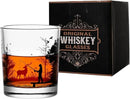 Old Fashioned Whiskey Glasses, Stemless Wine Glasses with Gift Box, 10Oz Rocks Glass for Scotch Cocktail Bourbon Vodka Liquor, Unique Gifts for Dad, Husband, Father's Day, Anniversary by CozyNest Decor