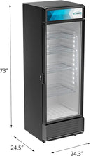 KoolMore Commercial One Glass Door Display Upright Beverage Refrigerator Cooler Merchandiser - 12 Cu. Ft [Black] (MDR-1GD-12C) by CozyNest Decor