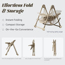 Multi Functional All in 1 Baby High Chair Swings for Infants Foldable Rocking 8 Level Height Adjustment Eco Friendly Washable PU Cushion Ultimate Baby Feeding Chair (Brown) by TinyTreasures Baby Boutique