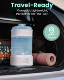 Bottle Sterilizer and Dryer, Compact Electric Steam Baby Bottle Sterilizer (Esterilizador de Biberones), Bottle Sanitizer for Baby Bottles, Pacifiers, Pump Parts Blue by TinyTreasures Baby Boutique