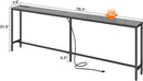 SUPERJARE 78.7 Inch Console Table with Outlet, Sofa Table with Charging Station, Narrow Hallway Entryway Table, Behind Couch Table, for Living Room, Charcoal Gray by CozyNest Decor