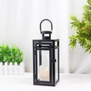 TRIROCKS Metal Candle Lantern 12'' High Decorative Outdoor Lantern Hanging Lantern with Tempered Glass for Christmas Home Decor Living Room Parties Events Tabletop Indoors Outdoors (Black Matte) by CozyNest Decor
