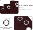 Easy-Going Blackout Curtains for Bedroom, Solid Thermal Insulated Grommet and Noise Reduction Window Drapes, Room Darkening Curtains for Living Room, 2 Panels (42x95 in, Wine) by CozyNest Decor