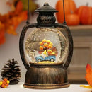 Fall Snow Globes, Blue Truck Pumpkin and Gnome Scene Snow Globes, Glittering Lantern with Timer, Snow Globe Lantern USB or Battery Powered for Fall Festival Thanksgiving Day Decor by CozyNest Decor