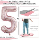 GOER 2 Pcs 42 Inch Rose Gold Foil Balloons Number 5,Huge Number Balloons for 5th 55th Birthday Party Supplies Anniversary Decorations by TinyTreasures Baby Boutique