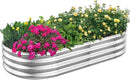 Galvanized Raised Garden Beds, 4x2x1ft Outdoor Raised Garden Boxes, Oval Large Bottomless Metal Elevated Garden Bed Planter Box for Vegetables, Fruits, Flower by GreenHaven Gardens