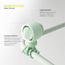 JISULIFE Stroller Fan Baby Large, Safe Bladeless for Crib, Desk, 4000mAh Battery Rechargeable Portable Cooling Fan with Air Turbo Tech, Night Light, Food-Grade Gift for Mom/Dad/Friend - Green by TinyTreasures Baby Boutique