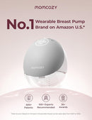 Momcozy Breast Pump Hands Free Upgraded Mobile Flow | M9, App Discreet Control with Personalized Multi-Modes & 15 Levels, Wearable Breast Pump 24mm, 1 Pack Gray by TinyTreasures Baby Boutique