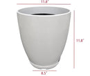 FixtureDisplays® 11.8" Diameter 11.8" Tall White Plant Pots, Plastic Flower Pots with Drainage Holes and Saucers for Indoor and Outdoor 15748-NF by CozyNest Decor