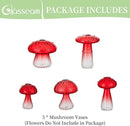 Glasseam Mushroom Plant Propagation Stations: Red Glass Terrarium Jar Set of 5 Cute Planters for Indoor Plants Decorative Propagate Station Unique Christmas Birthday Gifts for Women Home Office Decor by GreenHaven Gardens