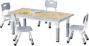 Brelley Kids Table and 4 Chairs Set, Height Adjustable Toddler Desk and Chair Set, Graffiti Desktop, Non-Slip Legs, Max 300lbs, Children Multi-Activity Table for Ages 2-8 by CozyNest Decor