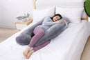 AS AWESLING Pregnancy Pillow, U Shaped Full Body Pillow, Nursing, Support and Maternity Pillow for Pregnant Women with Removable Velvet Cover (Grey) by TinyTreasures Baby Boutique