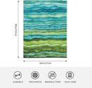 HGOD DESIGNS Watercolor Stripped Waves Blanket for Women, Lightweight Soft Fleece Flannel Throw Blanket Blue and Green Sofa Couch Living Room 50x60 Inch by CozyNest Decor