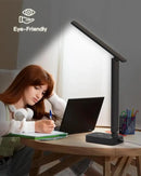 Addtam LED Desk Lamp, Power Strip with 3 Outlets 4 USB Charging Ports(2 USBC), 4 Modes 5 Level Brightness Touch Lamp, Small Desk Lamp for Home Office College Dorm Room Essentials by CozyNest Decor