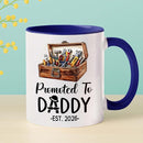 Customized Promoted To Daddy Ceramic Coffee Mug Gift For Daddy Grandpa Father EST 2026, Personalized Dad Accent Mug With Name & Year, First Time Dad White Coffee Cup, Future Papa Travel Mug 11Oz 15Oz by TinyTreasures Baby Boutique