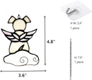 Stained Glass Angel Wings Dog Memorial Gifts for Loss of Dog Sympathy Gift Suncatcher, Rainbow Bridge Pet Passing Away Remembrance in Memory, Dog Bereavement Gifts for Loss of Pet,White by GreenHaven Gardens