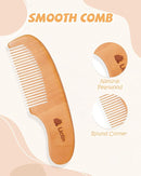 Lictin Baby Hair Brush and Comb Set, 4 Pcs Newborn Hair Brush with Soft Bristle, Natural Goat Hair and Wood Baby Cradle Cap Comb for Newborns & Toddlers, Newborn Baby Essentials, Perfect Registry Gift by TinyTreasures Baby Boutique