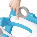 Potty Training Seat with Ladder for Toddler and Kids,Wiifo Sturdy Potty Ladder with Soft Cushion and Splash Guard for Boys and Girls,Foldable Child Toilet Training Seat(Grey Blue) by TinyTreasures Baby Boutique