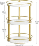 3-Tier Lazy Susan, Rotating Spice Rack, Spinning Organizer, Industrial Turntable Spice Rack for Cabinet, Kitchen Countertop, Pantry, White and Gold SR23DW by CozyNest Decor