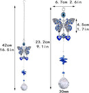 Turkish Blue Evil Eye Butterfly Wall Hanging with Crystal Suncatcher Ornament for Home Decor Protection Good Luck Blessing Housewarming Birthday Gift by GreenHaven Gardens