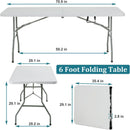 6FT Folding Table, Heavy Duty Plastic Table Portable Fold-in-Half Utility Table Indoor Outdoor Picnic Table w/Handle & Lock for Camping BBQ Party Wedding Market Events, 500LBS by GreenHaven Gardens