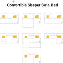 108" Oversized Convertible Sleeper Sofa Bed, Corduroy L Shape Sectional Couch, Folding Sofa Bed with Side Pocket, Modern Cloud Floor Mattress Couch, Modular Sofa for Living Room, Beige by CozyNest Decor