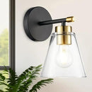 Hamilyeah Black and Gold Wall Sconces Set of 2, Bathroom Sconces Wall Lighting Fixture Indoor with Glass Shade, Mordern Black Wall Sconce Lighting for Kitchen, Hallway, Living Room by CozyNest Decor
