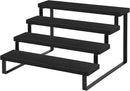 YINMIT Wooden Display Riser Stand, Tiered Perfume and Cologne Organizer Stand, 4 Tier Spice Rack Organizer, Rustic Display Shelf for Candles (4 Tier,Black) by CozyNest Decor