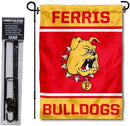 College Flags & Banners Co. Ferris State Bulldogs Garden Flag with Stand Holder by GreenHaven Gardens