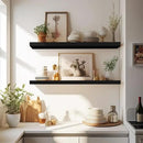 LaVie Home Floating Shelves, 24 Inch Wall Shelf Set of 2, Hanging Shelf with Invisible Brackets, Wall Decor for Bathroom, Bedroom, Living Room, Kitchen Storage, Classic Black by CozyNest Decor