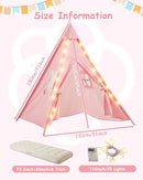6 Pack Teepee Tent for Kids with Inflatable Airbed, Light, Toddler Tent Children Room Tents, Slumber Party Sleepover Tents, Indoor Outdoor Kids Playtent Playhouse for Girls & Boys by TinyTreasures Baby Boutique