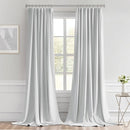 MIULEE Back Tab Light Blocking Curtains 120 Inch Long 2 Panels Set for Living Room Bedroom, Greyish White Rod Pocket/Pinch Pleated Extra Long Thermal Insulated Room Darkening Blackout Curtains/Drapes by TinyTreasures Baby Boutique