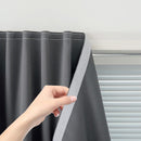 Magic Tape Stick On Curtains Window Shades Pull Down Blackout Window Cover Blackout Curtains for Bedroom No Drillng Self Adhesive Curtains No Rod, 35" W X 59" L, Grey, 1 Panel by TinyTreasures Baby Boutique