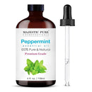 Majestic Pure Peppermint Essential Oil with Glass Dropper - Huge 4 Fl Oz - 100% Pure and Natural Peppermint Oil - Premium Grade Essential Oils for Diffuser, Aromatherapy, Soap and Candle Making by CozyNest Decor