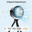 5000mAh Portable Stroller Fan with LCD Display, 5-Speed, Rechargeable Battery Operated, 360° Rotation, Tripod Clip, 17-Hour Battery Life for Carseat, Strollers, Cribs, Wheelchairs, Bedrooms & Travel by TinyTreasures Baby Boutique