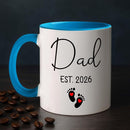 Personalized Picture & Name Baby Coming White Coffee Mug 11 Oz 15 Oz, Promoted To Dad EST. 2026 Accent Cup Gift For Pregnancy Announcement, Customized Coffee Cup New Dad/First Time Expecting Daddy by TinyTreasures Baby Boutique