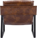 DUOMAY Mid-Century Accent Chair Armchair, Comfy PU Leather Leisure Chair Lazy Chair with Metal Leg for Living Room Bedroom Office Apartment, Brown by CozyNest Decor