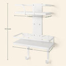 VINAEMO Ironing Board Hanger Wall Mount, 2-Layer Iron and Ironing Board Holder, Laundry Room Shelves Solid Wood with Removable Hooks Home Organization and Storage (White) by CozyNest Decor