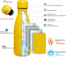 Insulated Water Bottles,12 oz Double Wall Stainless Steel Vacumm Metal Flask for Sports Travel,Yellow by CozyNest Decor