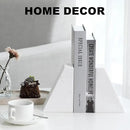 Marble Bookends for Heavy Books, Decorative Book Ends for Shelves, White Stone Durable and Heavy-Duty Book Ends for Hardback Books & CDS, Unique Book Stopper & Holder, Set of 2 by CozyNest Decor