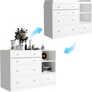Changing Table Dresser, Baby Classic Nursery Dresser with 5 Drawers and 2 Shelves, Multi-Functional Baby Changing Table, Diaper Changing Station for Children's Room, White by TinyTreasures Baby Boutique