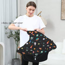 Carseat Covers Unisex - Black Creative Spacecraft Pattern Car Seat Canopy Cover for Babies, Multi-use Breastfeeding Cover, Baby Shower Gifts for Boy and Girls by TinyTreasures Baby Boutique
