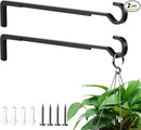 14.17 Inch Black Heavy Duty Outdoor Plant Hangers for Hanging Baskets, Iron Hanging Plant Brackets for Hanging Plants Outside, Metal Plant Hooks Plant Wall Hooks for Hanging Lantern (2 pcs) by GreenHaven Gardens