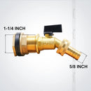 spigot for rain barrel parts kit, brass water barrel spigots accessories for 55 gallon bucket, garden hose connector adapter bulkhead fitting, 1-1/4 inch O.D. inlet & 5/8 inch barb O.D. by GreenHaven Gardens