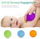 Sensory Ball for Babies 6 to 12 Months, Baby Balls for Toddlers 1-3 Massage Stress Relief, Textured Multi Sensory Balls Gift Sets, Montessori Sensory Toys 6 Spikey Squeeze Ball for Infant Kids by TinyTreasures Baby Boutique